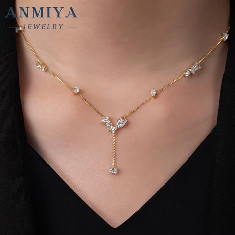 Zircon Pendent Silver Designer Minimalist Necklace 925 Sterling Silver Fashion Jewelry Necklaces for Women