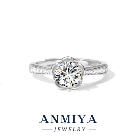 Garden Wedding Silver Jewelry - Water-Proof 925 Sterling Silver Moissanite Eternity Ring for Destination Brides