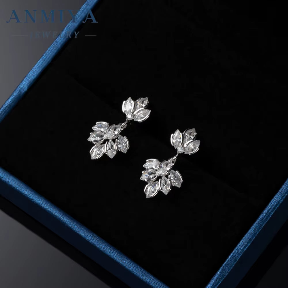 Wholesale Earrings Women S925 Silver Cubic Zirconia Stud Earrings for Women Fashion Jewlery
