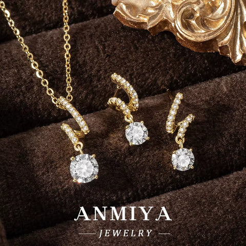 Modern Silver 925 Set Durable Necklace and Earring Sets Minimalist Geometric Line Design Zircon Pendant Accessory for Fashion