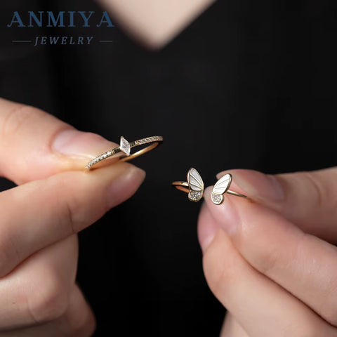 Glaring Anniversary Gift Double Layer Butterfly Removable Rings Beat Gift for Wedding Rings Couple Set