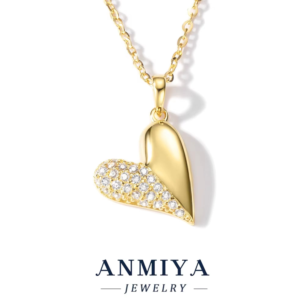 925 Sterling Silver Jewelry Set for Women, Elegant Heart Silver Necklace & Earrings, Trendy Silver 925 Jewelry Gift Set