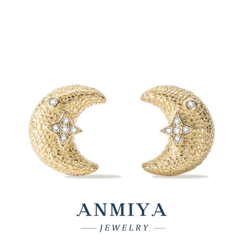 Silver 925 Jewelry Set - Moon 925 Necklace & Earring, Sterling Silver Modern Design