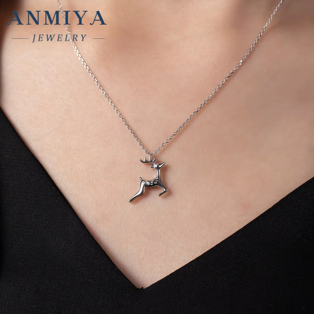 High Jewelry Fawn Pendant Necklace S925 Sterling Silver Animal Necklace for Women'S Jewelry Pendant Necklace Wholesale