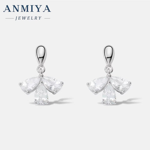 Wholesale Dainty Fashionable Big Zircon Rhinestone 925 Silver Fine New Tide Stud Earrings for Women