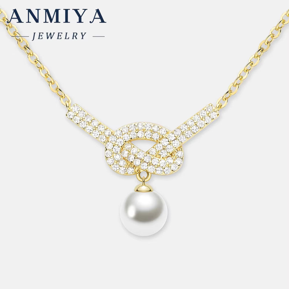 Custom Vintage Elegant Pearl Necklace Factory-Plated 925 Silver & 14K Gold Link Chain Wedding Choker for Gift