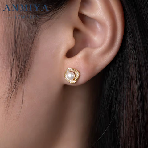 Wholesale Earrings Jewelry Freshwater Pearl with Zircon Earrings Necklace Set for Woman Ladies Fancy Fashion Stud Earrings