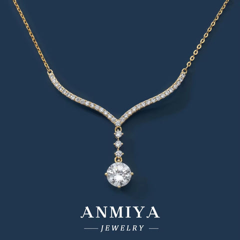 High Quality Zircon Chain S925 Sterling Silver Cubic Zirconia Trendy Necklace Elegant 18K Gold Plated Fine Jewelry