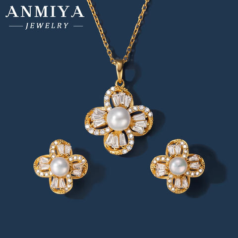 925 Sterling Silver Jewelry Set for Women, Elegant Silver 925 Set, Trendy Silver Jewelry Gift, Matching Necklace & Earrings