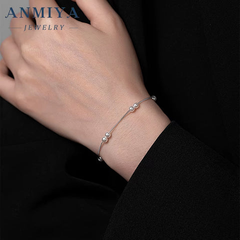 Handmade 925 Silver Jewelry Pearl Bracelet for Wedding Accessories with 6Mm Pearls and Sterling Clasp