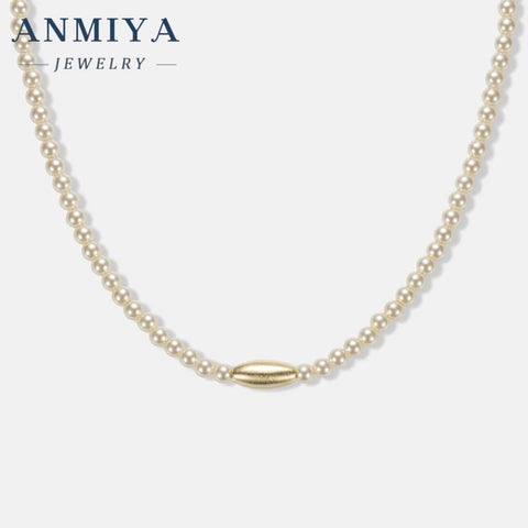 Fashion Freshwater Pearl Necklace High Quality with 18K Gold Plated Beaded Choker Natural Pearl Collar Daily Gift for Her