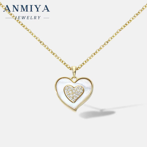 Custom Trendy Heart Shape Pendant 925 Silver Fine Jewelry 18K Gold Charm Necklace for Jewelry Making Couple