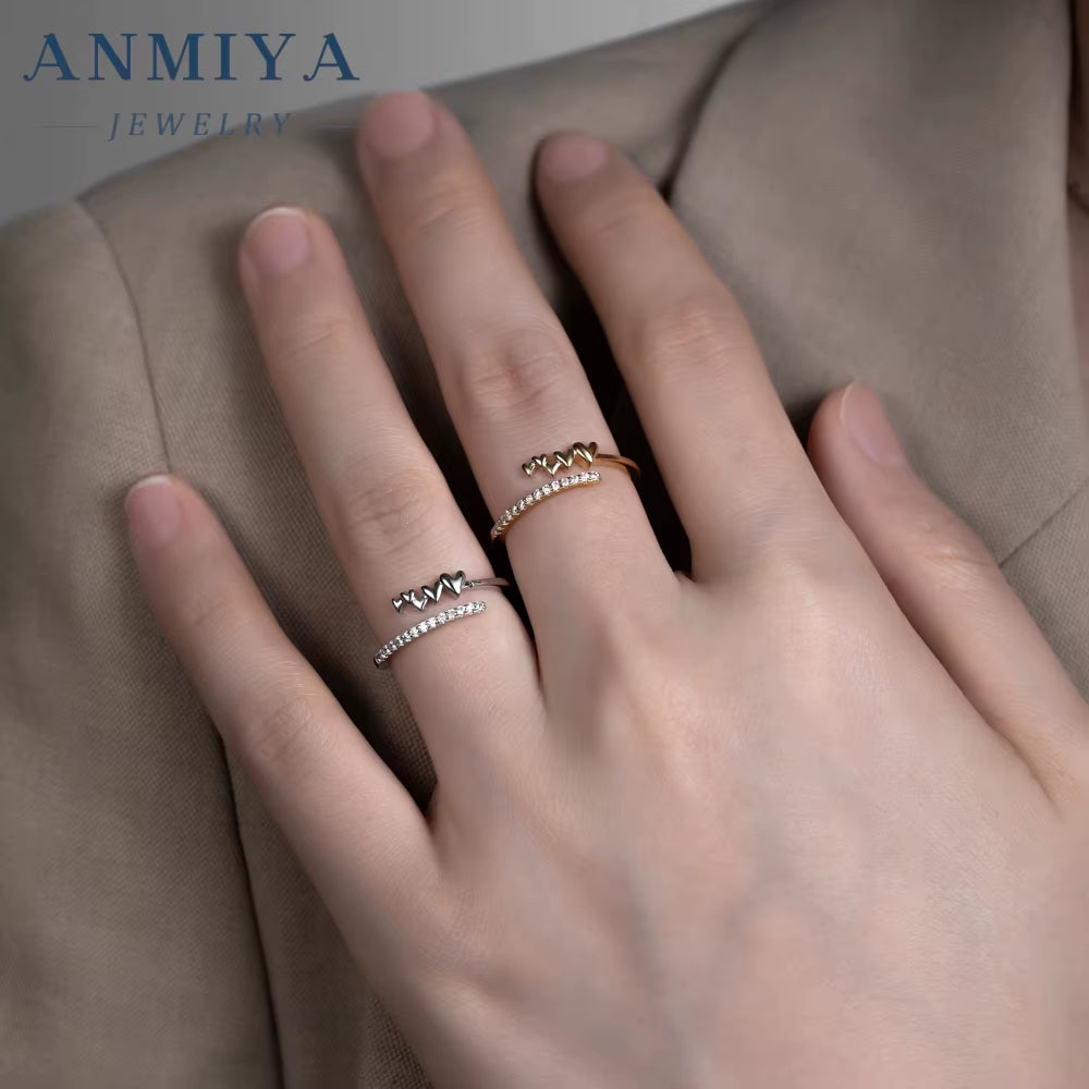 Classic Vintage Heart & Zirconia Ring Wedding Party Jewelry Meaningful Gift Idea for Wholesale