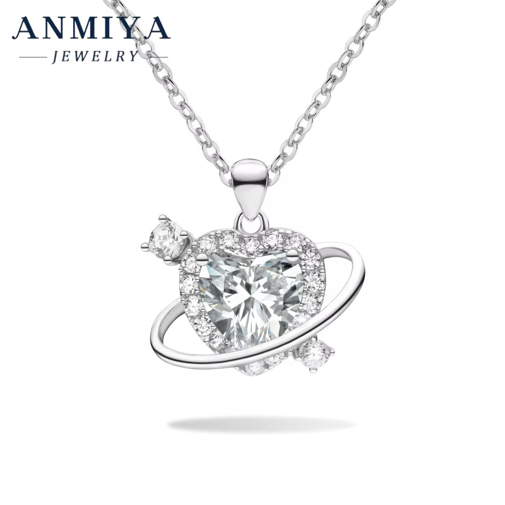 Moissanite 925 Silver Jewelry Set - Matching Earrings and Necklace, Sterling Silver 925 Jewelry with Sparkling Moissanite