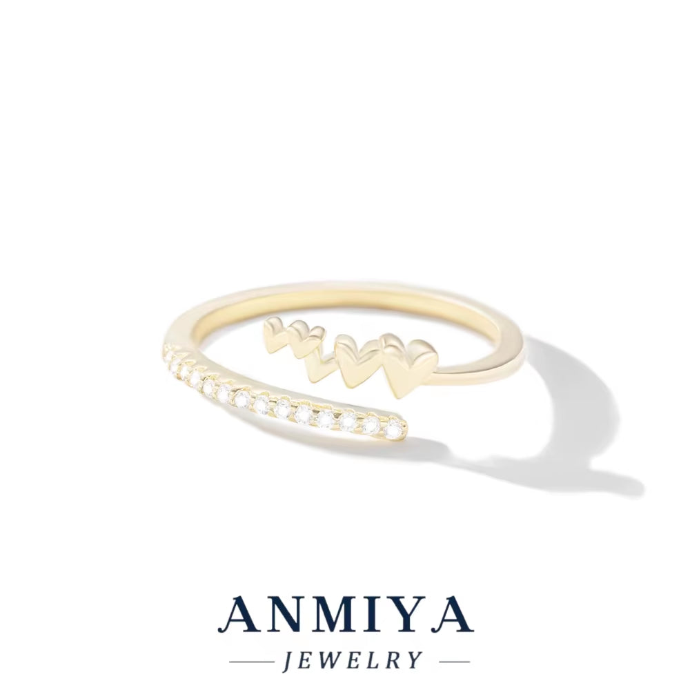 Classic Vintage Heart & Zirconia Ring Wedding Party Jewelry Meaningful Gift Idea for Wholesale