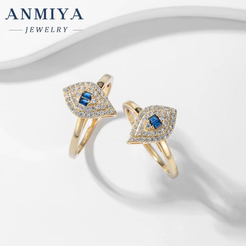 High Quality Classic Devil'S Eye Rings Blue Eye Zircon 18K Gold 925 Silver Fashion Custom Engagement Ring for Women Girls