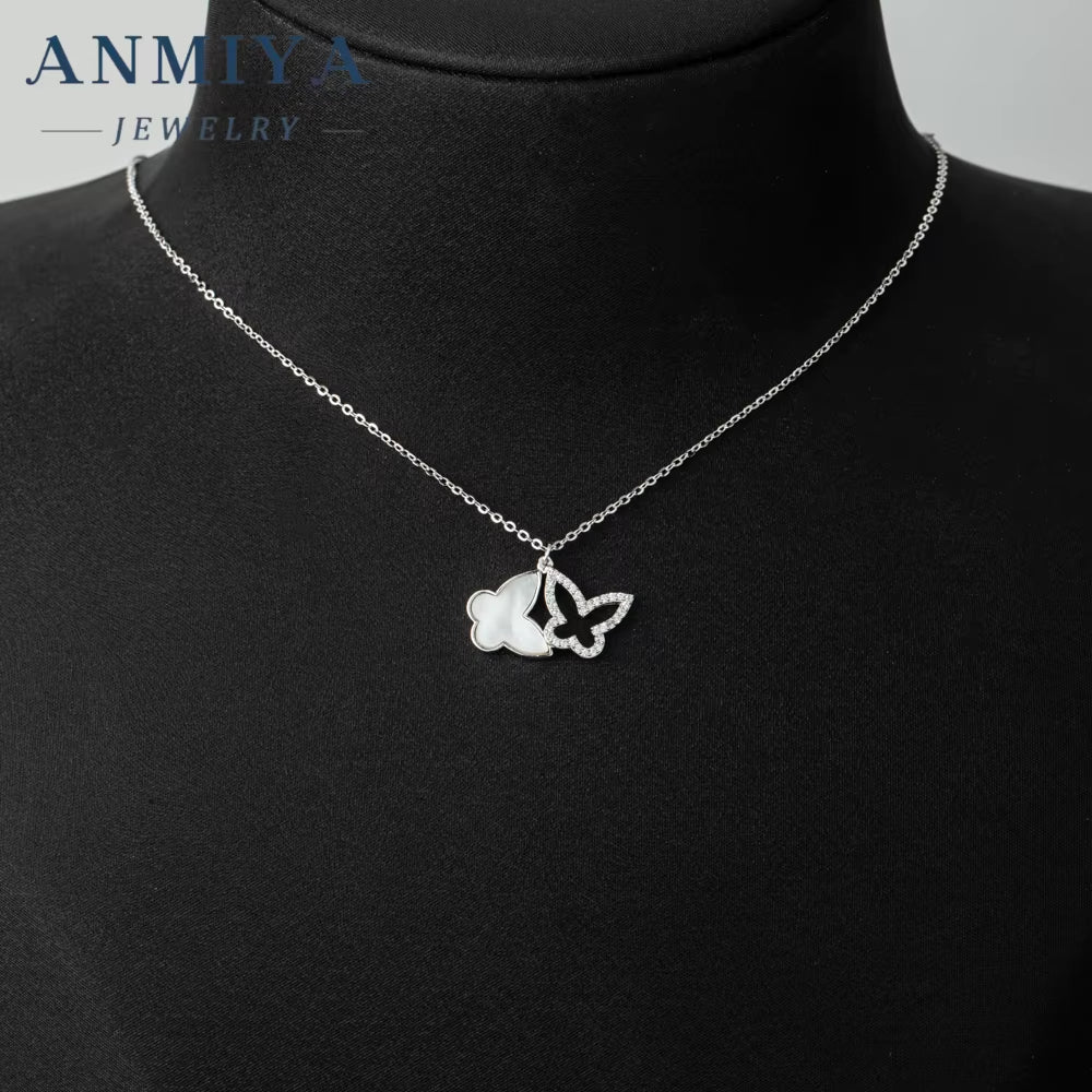 ANMIYA Designer Minimalist Necklace Fashion Jewelry Necklaces Silver 925 for Girls