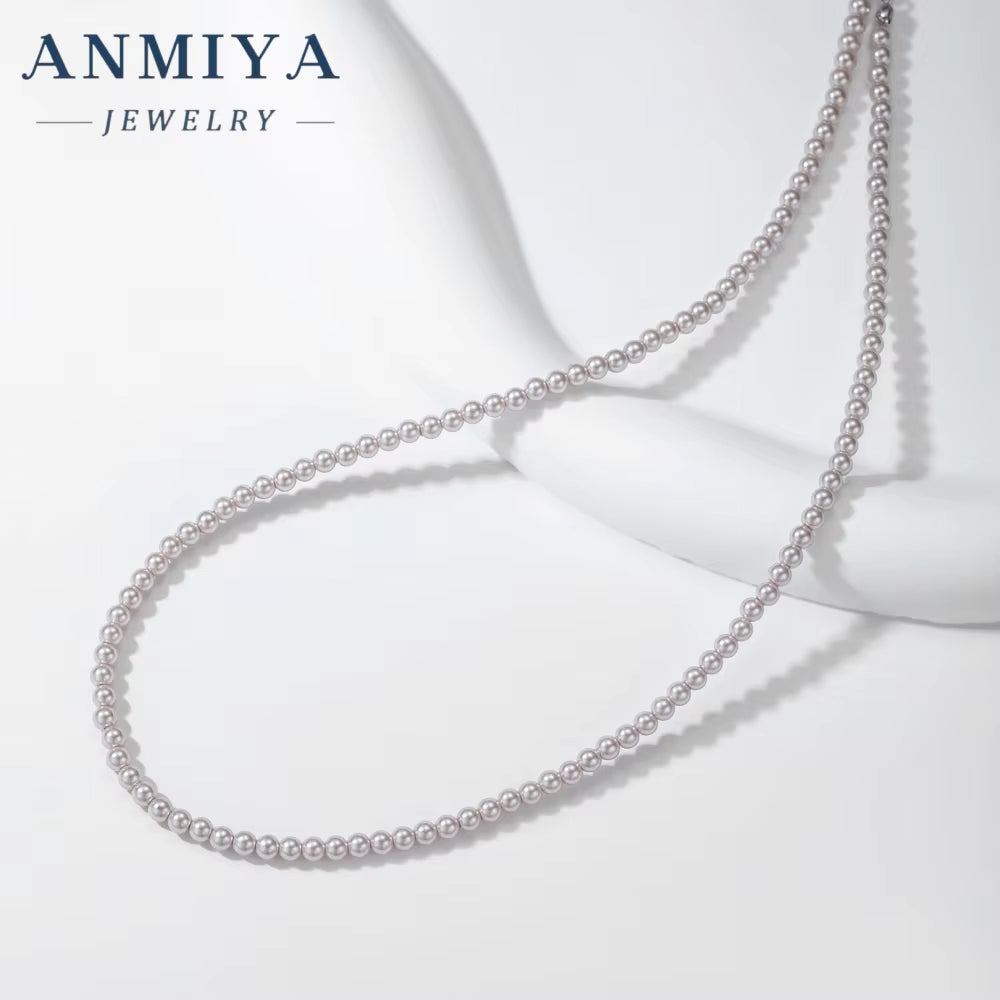 ANMIYA Elegant Minimalist Natural Freshwater Pearl Necklace Pearl Beaded Choker Necklaces for Women Pearl Jewelry