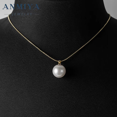 Jewelry New Trendy 18K Gold Plated Pearl Necklace S925 Sterling Silver Link Chain Freshwater Baroque Pearl Pendant Necklace