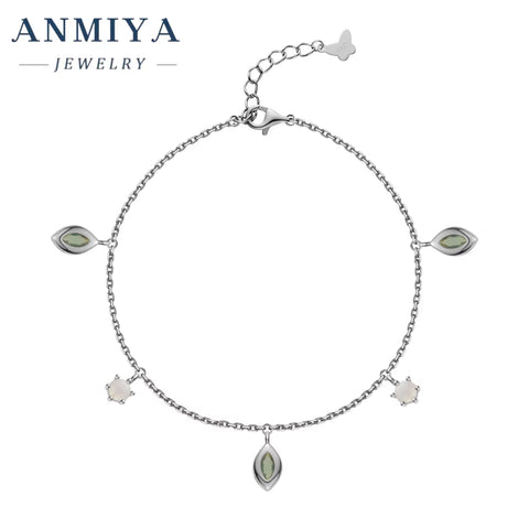 ANMIYA Trendy Best Selling Gold Tassels Anklet Bracelet Women 18K Gold 925 Silver Inoxidable Bracelet