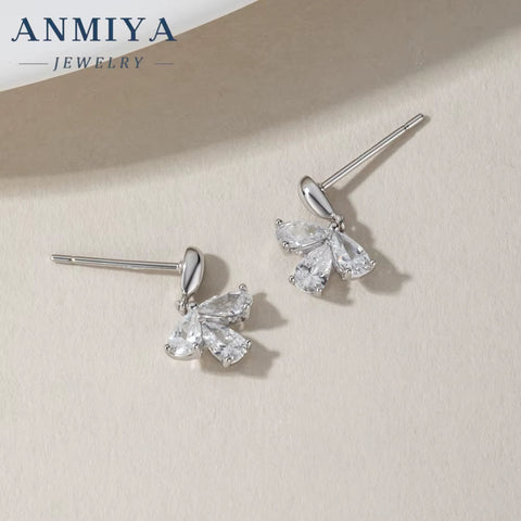 Wholesale Dainty Fashionable Big Zircon Rhinestone 925 Silver Fine New Tide Stud Earrings for Women