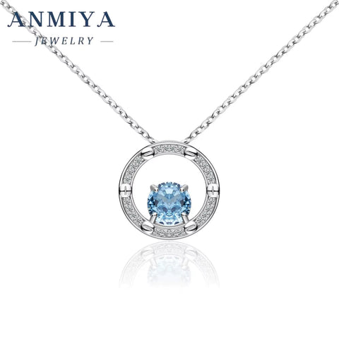 Summer Green round Shape Jewelry Necklace S925 Silver round Brilliant Cut Zircon Fashion Chains Necklaces