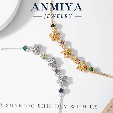 Summer Wholesale 925 Silver 14K Jewelry Simple Dainty Bracelet with Colorful Daisy Flower Waterproof Zircon Bracelet