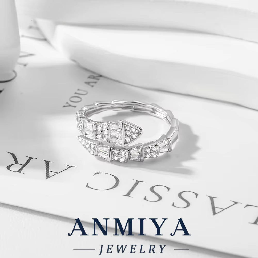 Wholesale S925 Slim Snake Ring Diamond-Cut Unisex Jewelry Bulk Stock for Daily/Party/Stacking Wear