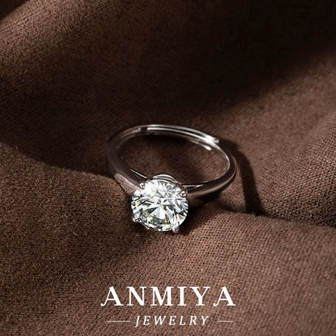 Brides Silver Jewelry - Matching 925 Sterling Silver Moissanite Stackable Rings Set with Gift Packaging