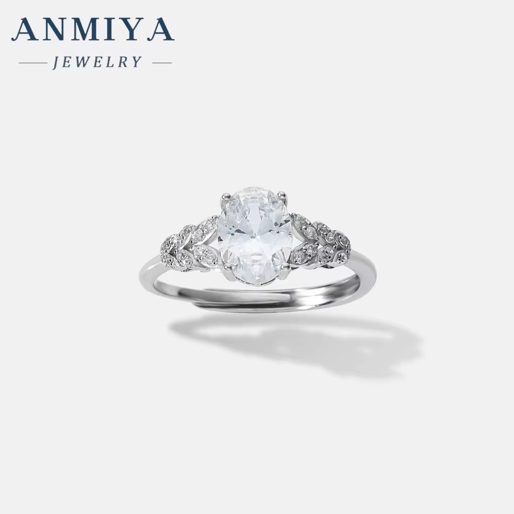 Jewelry Cubic Zirconia Engagement Wedding 925 Sterling Silver Oval Rings for Girls Engagement Rings