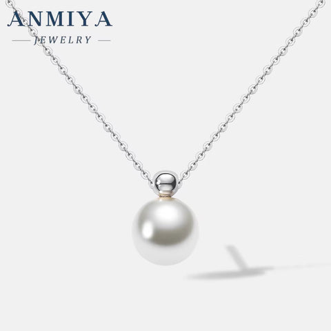 ANMIYA Delicate Niche Fashionable Fresh Water Pearl Waterproof 925 Silver Gold Plated Pendant Necklace for Women Men Jewelry