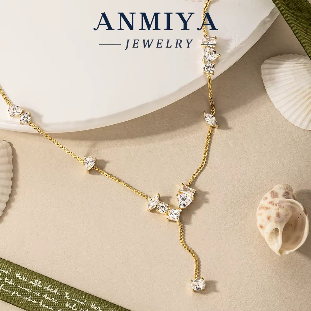 Zircon Pendent Silver Designer Minimalist Necklace 925 Sterling Silver Fashion Jewelry Necklaces for Women