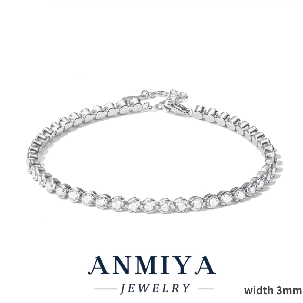 Evening Silver Jewelry Crystal Clover Bracelet, 925 Sterling Glamorous Jewelry for Cocktail Parties