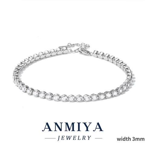 Evening Silver Jewelry Crystal Clover Bracelet, 925 Sterling Glamorous Jewelry for Cocktail Parties