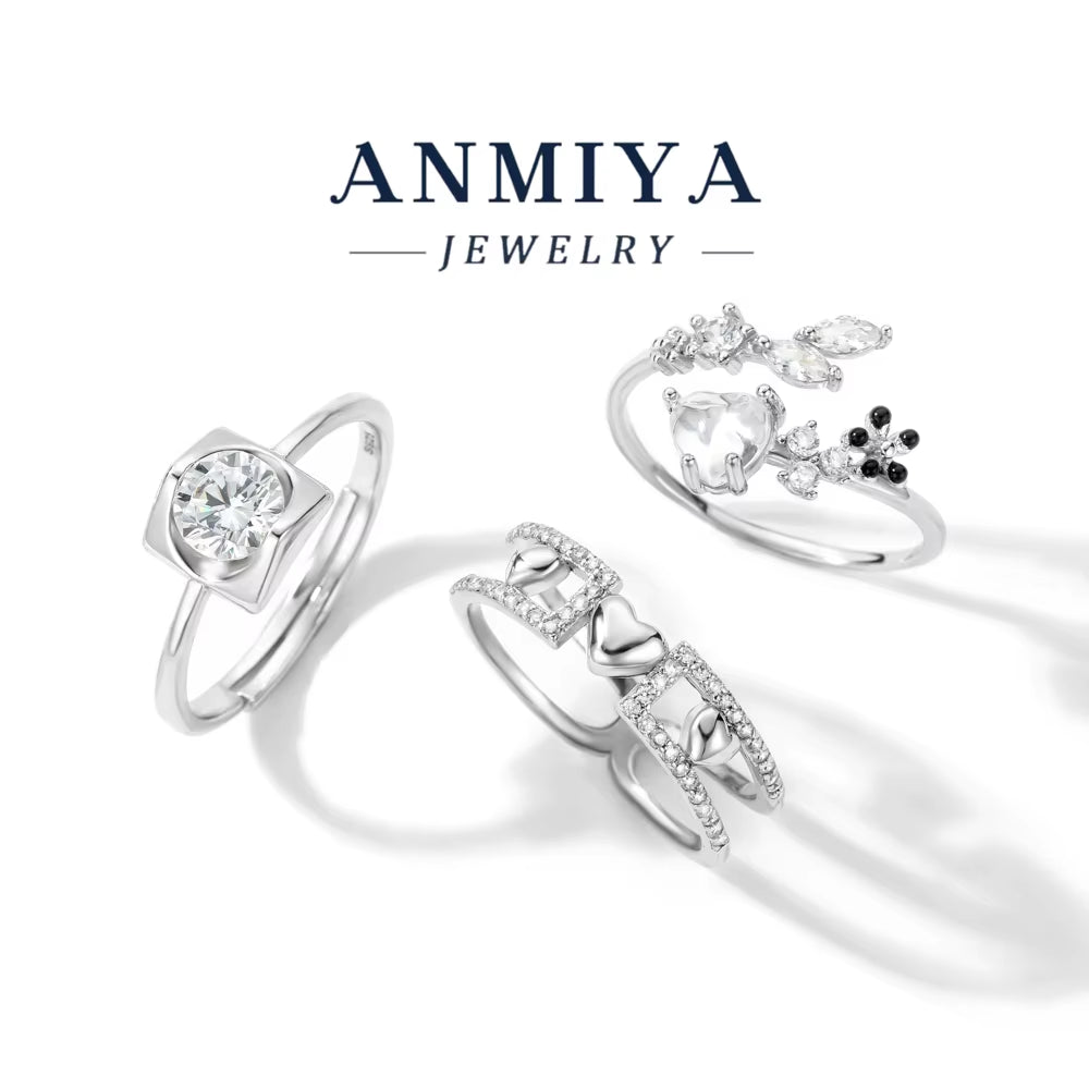 ANMIYA Best Selling Custom 18K Gold 925 Sterling Silver Eternity Ring Trendy Design with Zircon Ring for Unisex