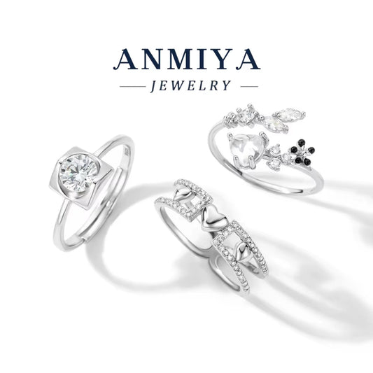 ANMIYA Best Selling Custom 18K Gold 925 Sterling Silver Eternity Ring Trendy Design with Zircon Ring for Unisex