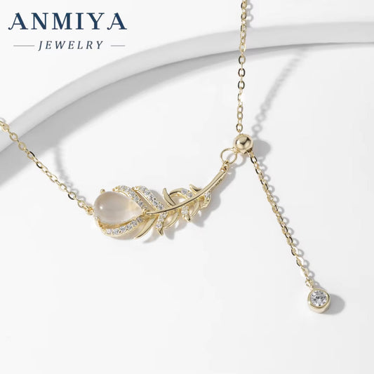 Fashion Jewelry Zircon Necklaces 925 Sterling Silver 18K Flower Necklace Pendant Gold Plated Necklaces for Women