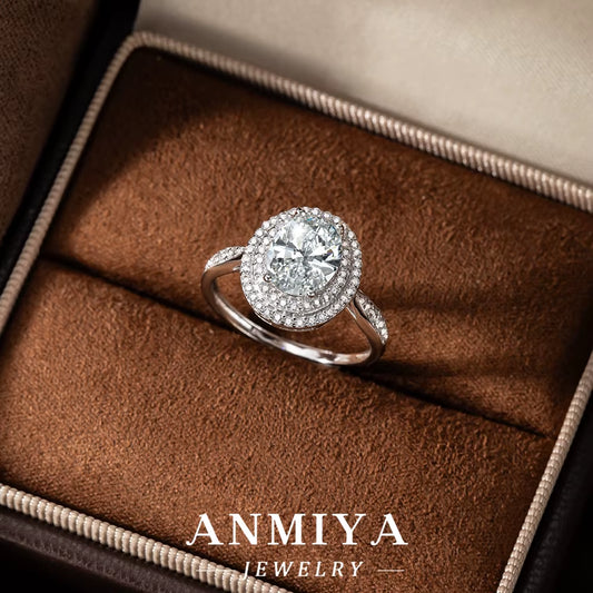 Art Deco Silver Jewelry - 925 Sterling Silver Moissanite Ring with Geometric Patterns for Modern Women'S Fashion Accessories