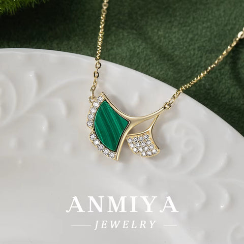 Handmade Malachite 925 Necklace, a Touch of Silver Jewelry for Your Unique Style