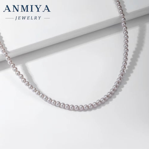 ANMIYA Elegant Minimalist Natural Freshwater Pearl Necklace Pearl Beaded Choker Necklaces for Women Pearl Jewelry