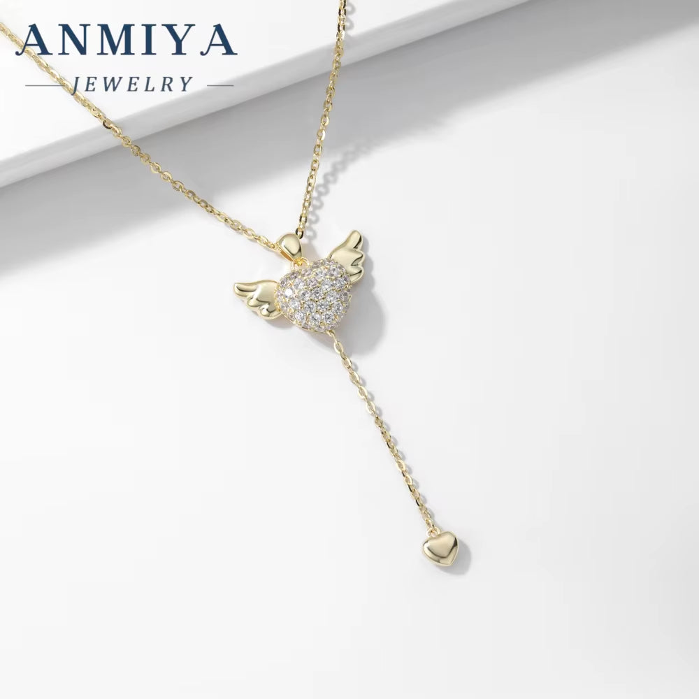 Fashion New Tide Fancy Cupid Heart Necklace Girls Friendship Accessory Jewelry Sterling 925 Necklace for Women