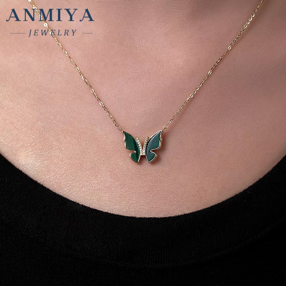 Malachite Stone 925 Silver Jewelry Christmas Set | Sterling Silver Necklace & Charm Bracelet Gift Box with Free Engraving