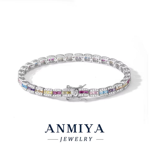 925 Sterling Silver Jewelry Handmade Dainty Silver Clover Bracelet with Cubic Zirconia for Women'S Lucky Charm Gift