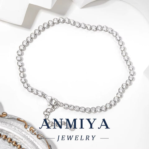 Evening Silver Jewelry Crystal Clover Bracelet, 925 Sterling Glamorous Jewelry for Cocktail Parties