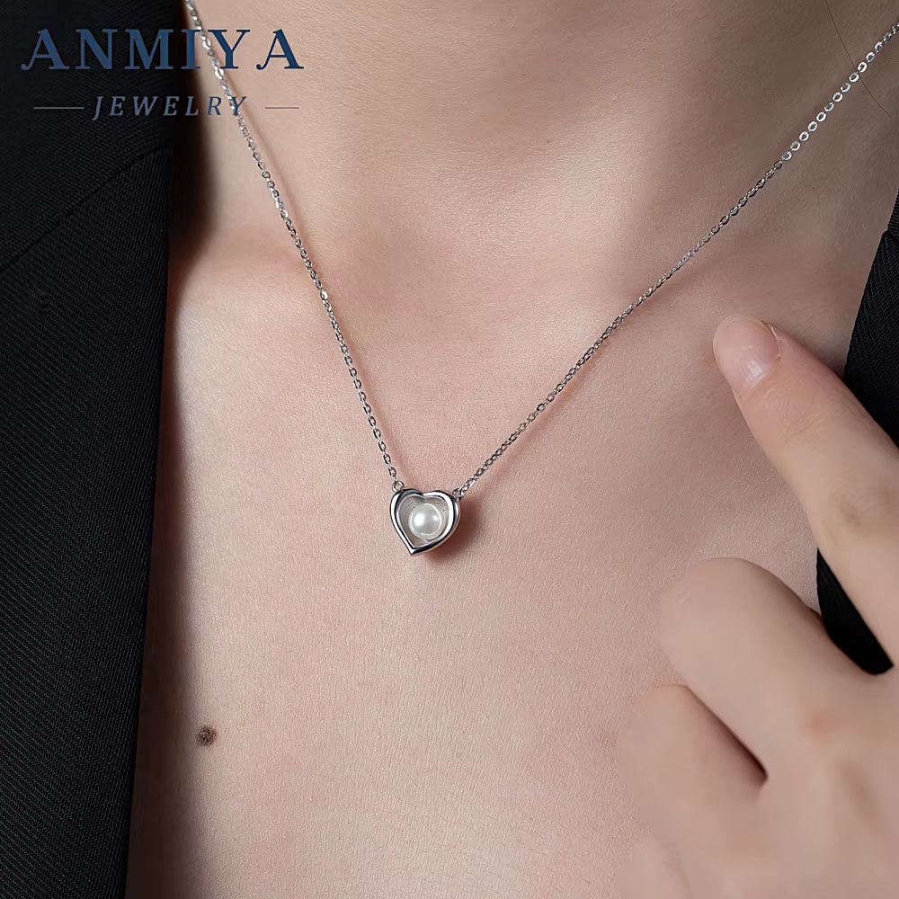 Fashion Necklaces 925 Sterling Silver Heart Necklaces Fresh Nature Water Pearls Jewelry Necklaces