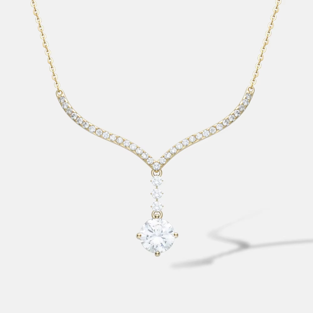 High Quality Zircon Chain S925 Sterling Silver Cubic Zirconia Trendy Necklace Elegant 18K Gold Plated Fine Jewelry