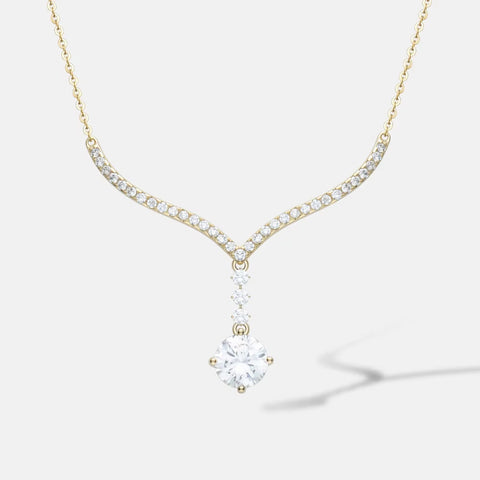 High Quality Zircon Chain S925 Sterling Silver Cubic Zirconia Trendy Necklace Elegant 18K Gold Plated Fine Jewelry