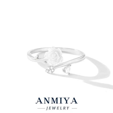 Wholesale 925 Adjustable Flower Ring Luxury Silver Jewelry Bulk Stock for Wedding/Anniversary/Gift