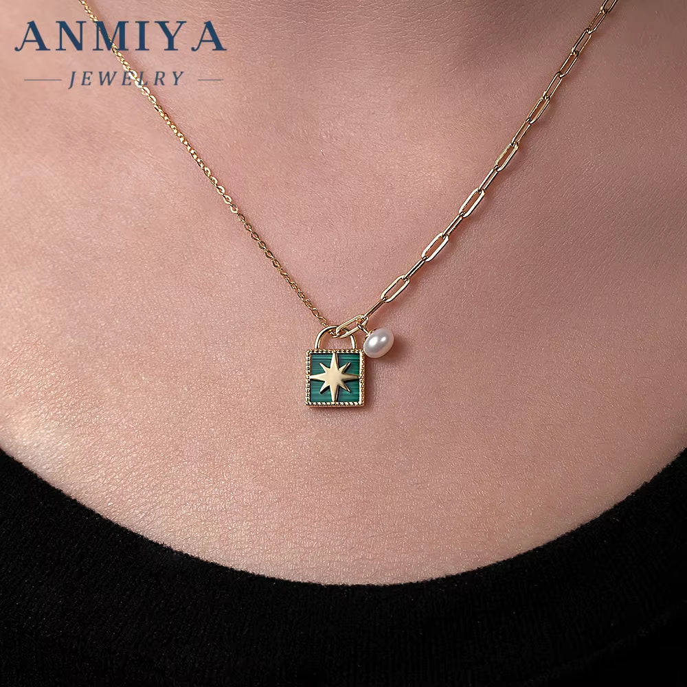 Malachite Gemstone 925 Necklace, a Piece of Silver Jewelry for Your Unique Style"