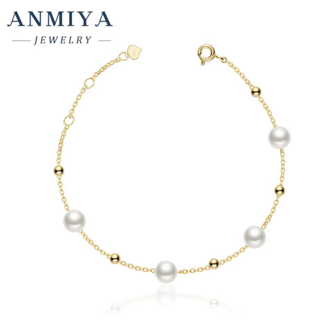 Wholesale Fresh Water Pearls 18K Gold 925 Silver Link Chain Bracelets Hand Chain